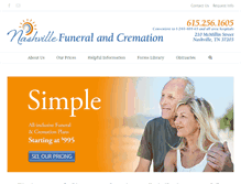 Tablet Screenshot of nashvillefuneralandcremation.com